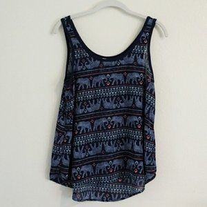 Mudd Navy Blue Elephant Tank